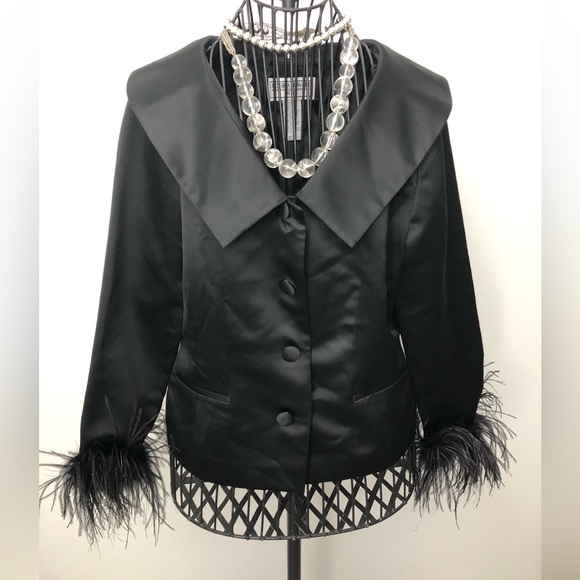 Jessica Howard feathers black blazer size 12p - Picture 8 of 9
